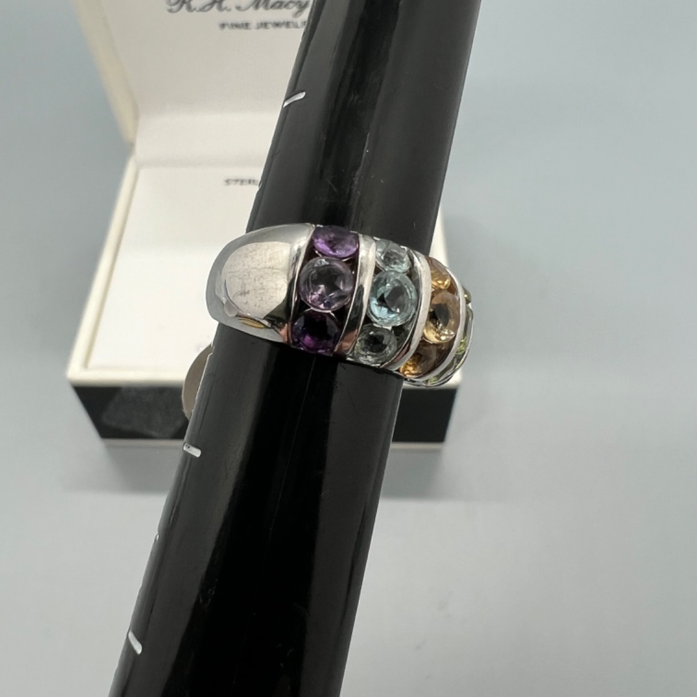 Multi Gemstone Womens Sterling Silver 925 Ring. - Picture 7 of 8